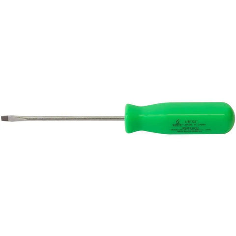 Hand Tools - Sunex 1/8 In X 3 In Slotted Screwdriver-Neon Green