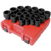 Impact Socket - Sunex 3/4 In Dr. 17 Pc. Metric Heavy Duty Impact Socket Set