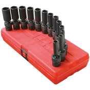 Impact Socket - Sunex 3/8 In Dr. 12 Pt. 13 Pc. Metric Universal Deep Impact Socket Set