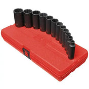 Impact Socket - Sunex 3/8 In Dr. 12 Pt. 12 Pc. SAE Deep Impact Socket Set