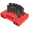 Sunex 3/8 in Dr. 12 Pt. 12 Pc. SAE Universal Deep Impact Socket Set