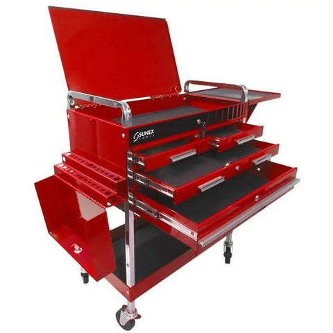 Shop Equipments - Sunex Deluxe Service Cart - Red